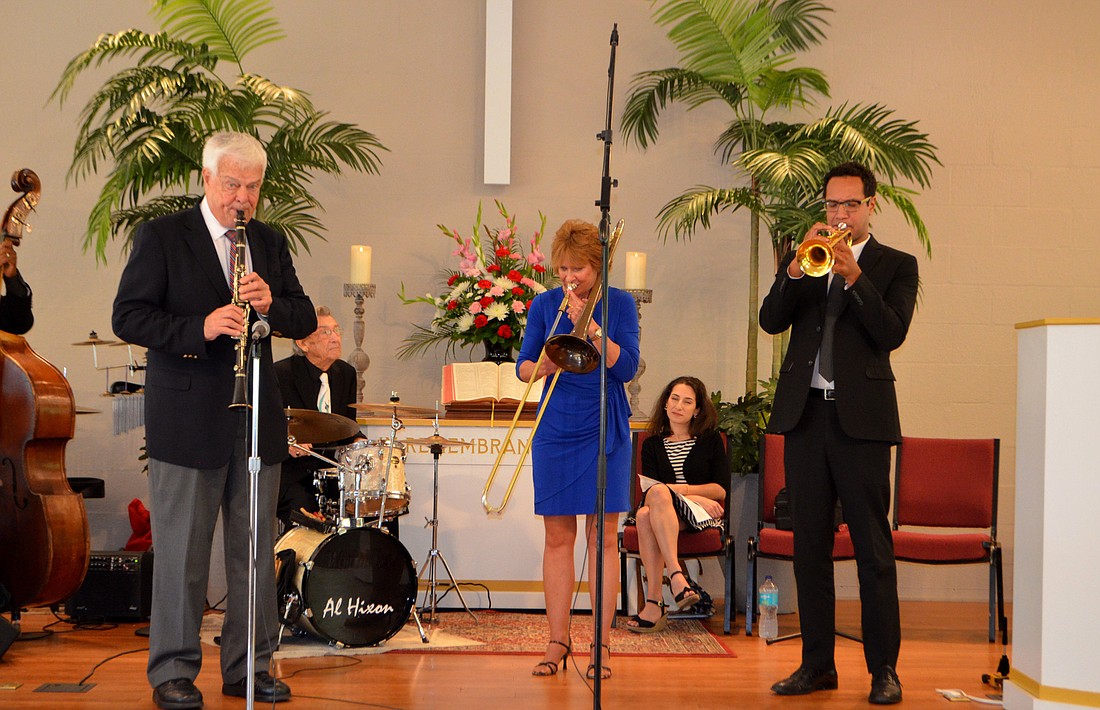 Tony Swain, Louise Wilson and James Suggs, along with Dick Reynolds, John Lamb and Al Hixon perform â€œWhen itâ€™s Sleepy Time Down South" at last year&#39;s Jazz Sunday.