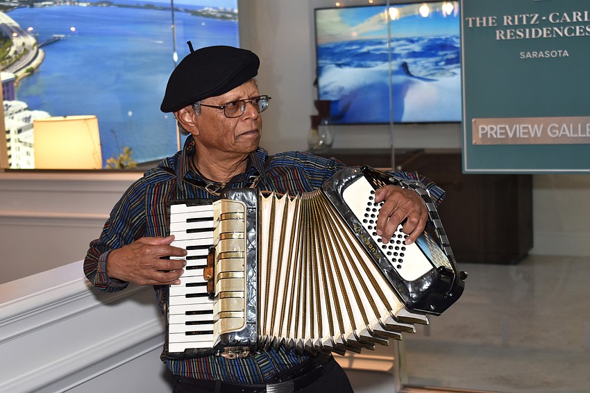Guests were welcomed by some accordion music played by Arun Bhagwat  upon their arrival at the gala.
