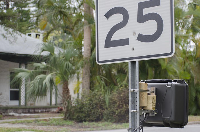 The traffic monitoring device can be moved to any on town-owned pole on the island.