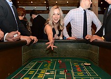 Amanda Tullidge takes her chance at craps.