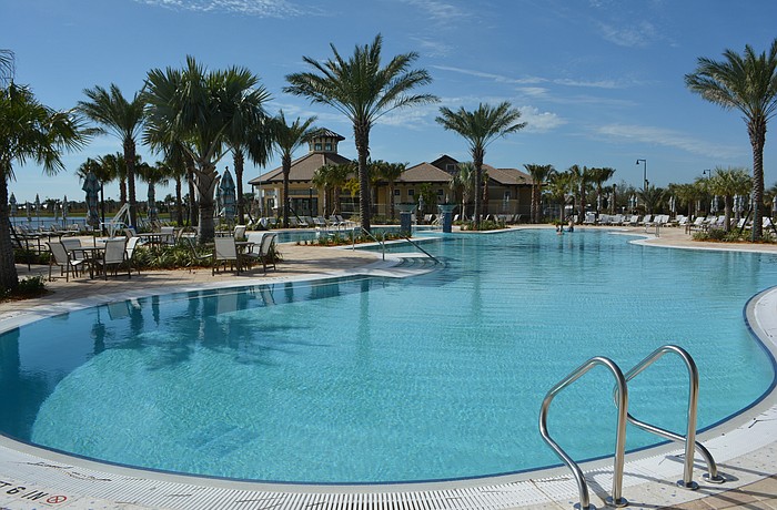 The clubhouse sports a resort-like pool area.
