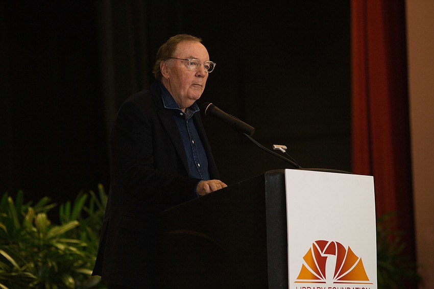 James Patterson humors the crowd with witty jokes and funny stories on life, Hollywood and being a novelist.