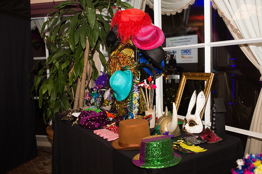 The photo booth featured many fun and colorful props.