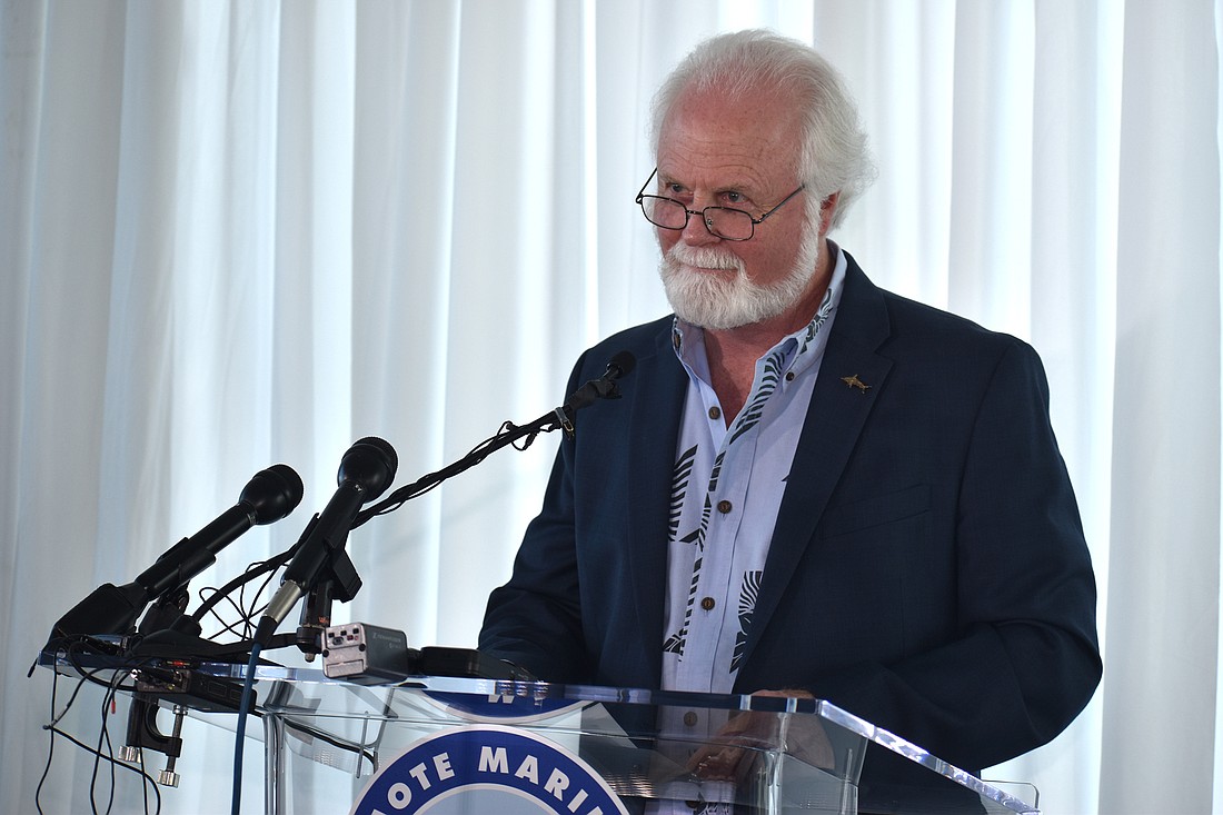 Mote President and CEO Michael Crosby announces plans for the $130 million aquarium.