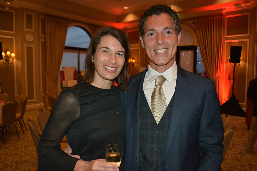Caitlin and Antonio Saviano, director of sports at Premier Sports Campus, are ready to hit the dance floor.