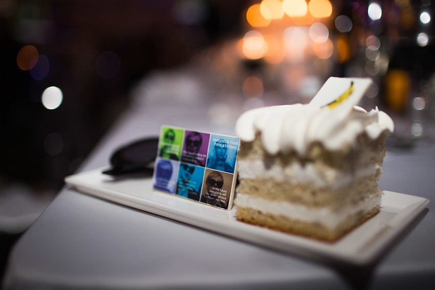 Dessert was served with a pair of sunglasses.