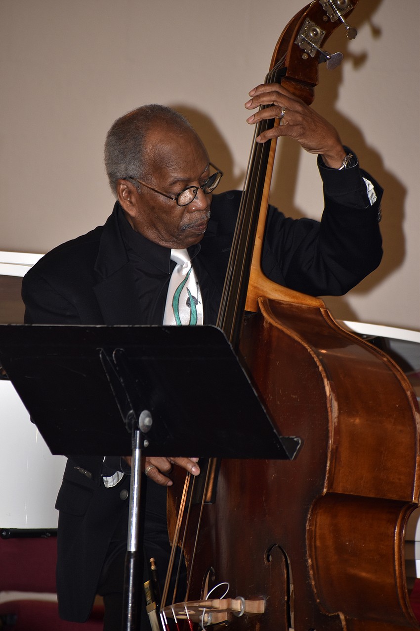 John Lamb, who toured with Duke Ellington, plays bass during the service.
