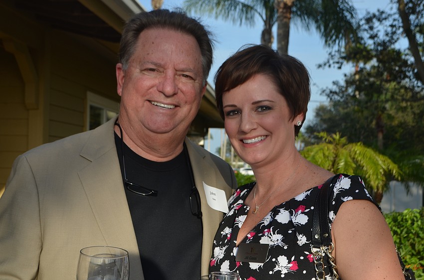 Central Park's John Fain chats with Jill Gass, a member of the Cheers for Charity Giving Circle.