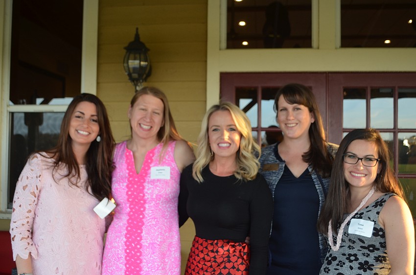 Janel Shinn, Stephanie Hodges, Olivia Lamer, Sarah Crittenden, and Tessa Nichol get together before the event's kickoff.
