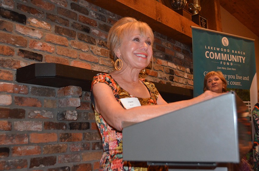 Diane Brune gives her Humanitarian of the Year award acceptance speech.