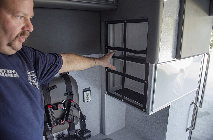 An additional medicine cabinet designed to make the ambulance more user friendly for paramedics