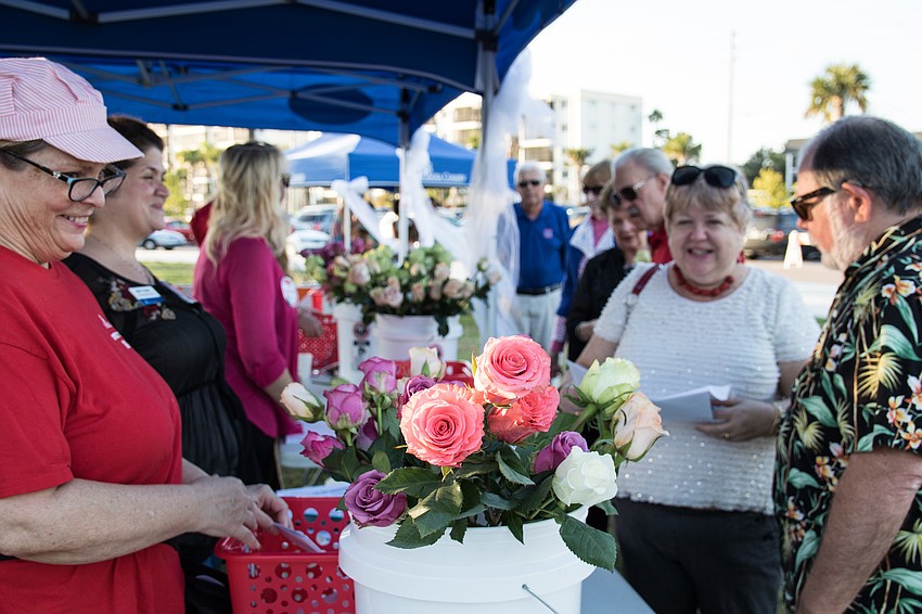Couples eager to renew their vows receive Valentine's Day flowers.