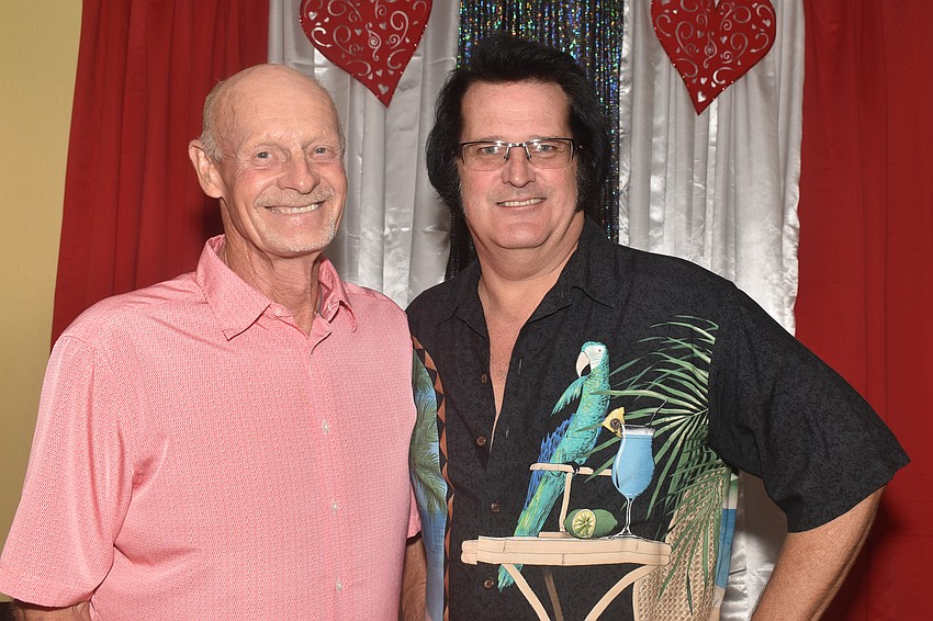 Peter Mellor and Elvis impersonator Chris Olsen