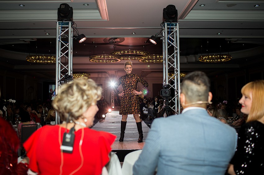 Models had to strike a pose at the end of the runway for the fashion police.
