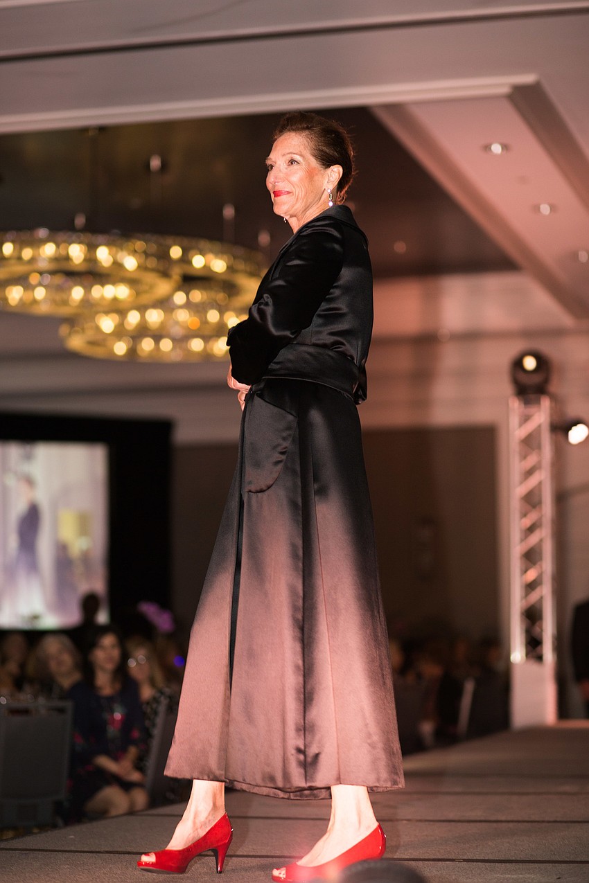 This piece featured a black jacket, which revealed a see-through top underneath.
