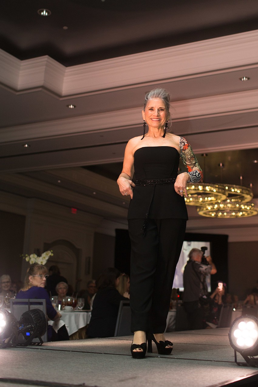 A tattoo sleeve made this model look extra edgy.