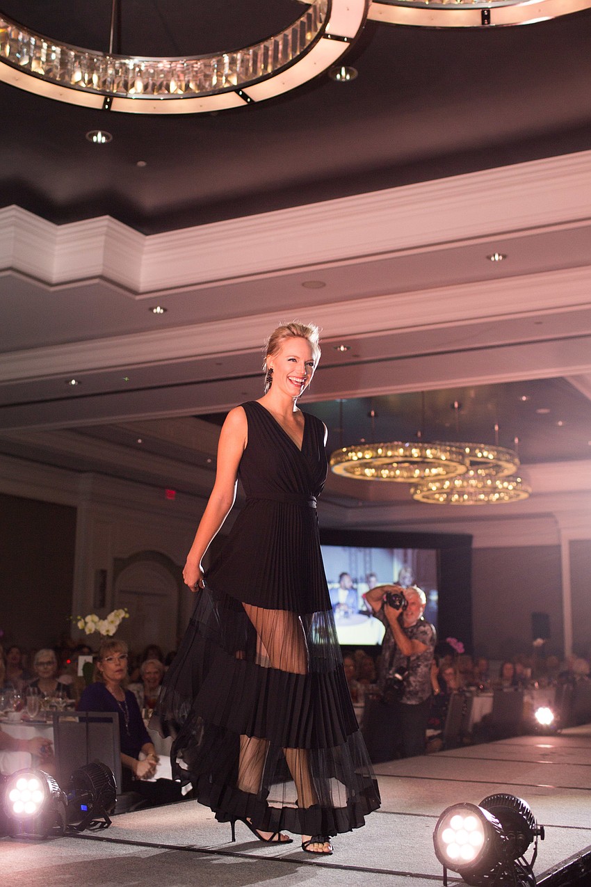 This black dress carried on the see-through trend.