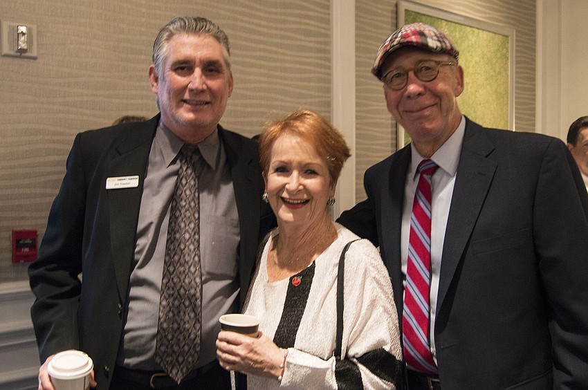 Gul Coast Community Foundation Senior Vice President of Community Investment Jon Thaxton, School Board member Jane Goodwin and Sarasota City Manager Tom Barwin