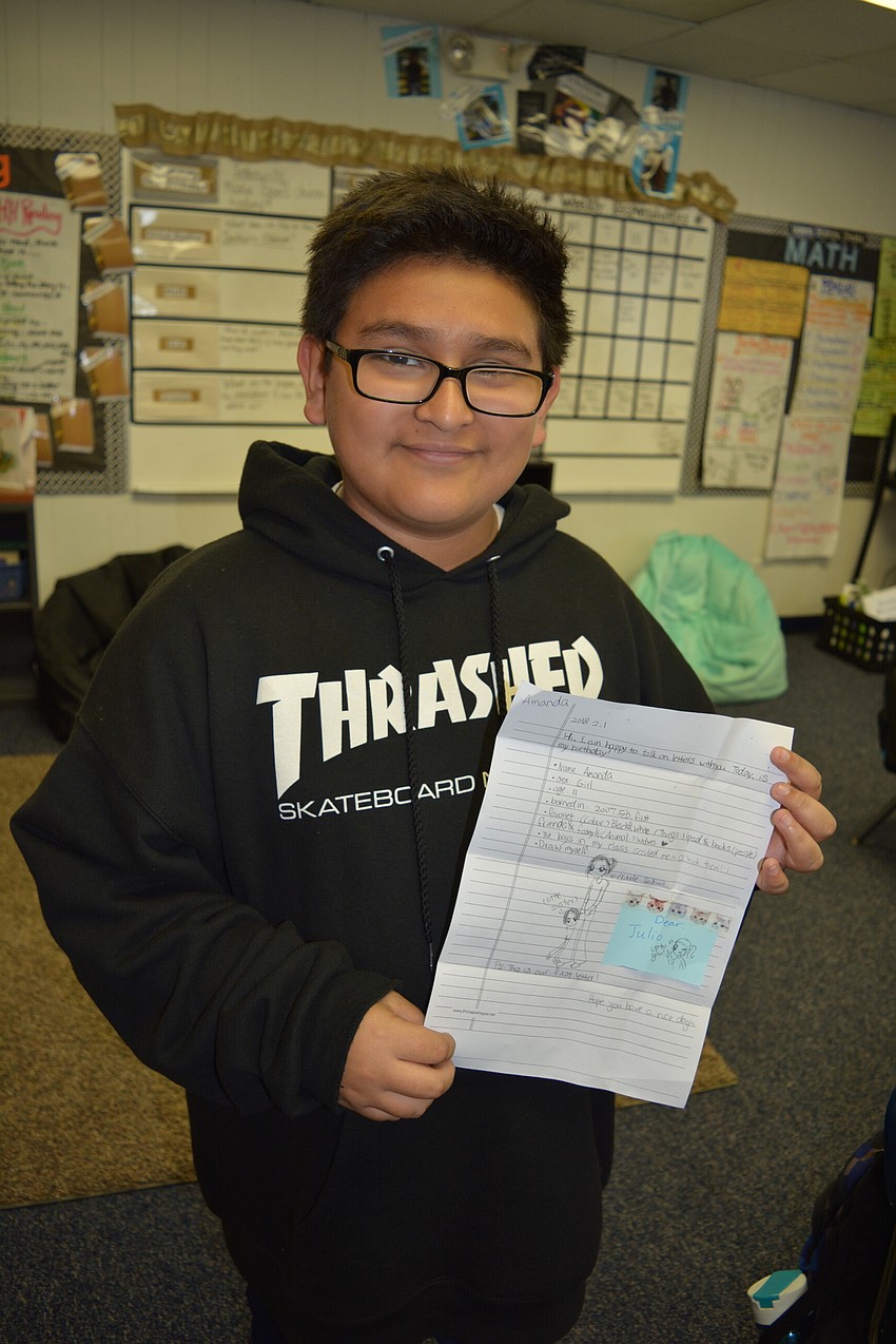 Julio Garcia with his letter, including the post it mentioned in the article.