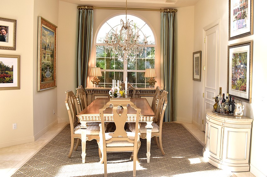 The formal dining room is open to the living room.