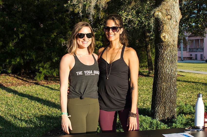 Yoga instructors Chelsea Roberts and Jessica Lafalke
