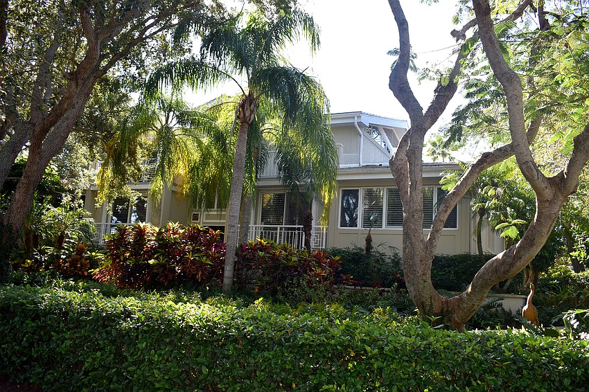 The outside of the Hennigan home boasts luscious greenery.