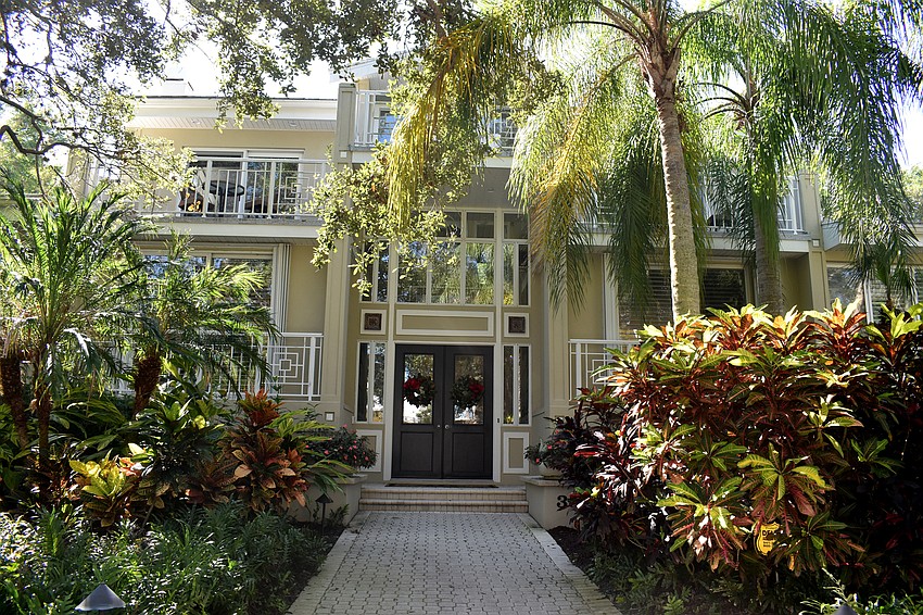 The outside of the Hennigan home boasts luscious greenery.