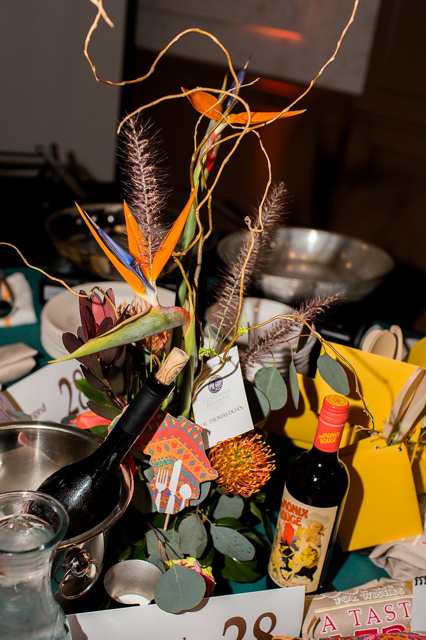The tables were decorated with the African native plant, Birds of Paradise.
