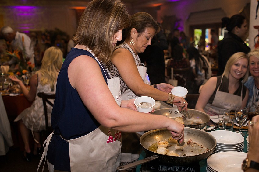 Guests took turns cooking for each course.