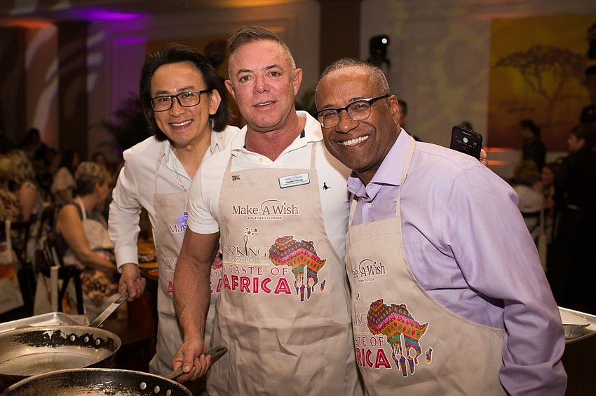 Tom Doan, Chariman of the Board of Directors Shareef Malnik and Make-A-Wish Southern Florida CEO Norm Wedderburn