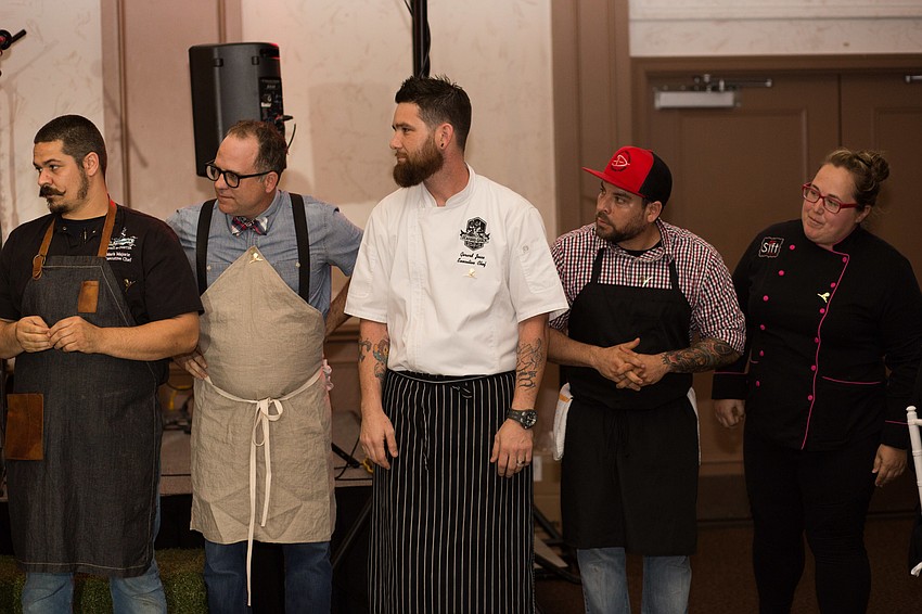 All the chefs line up for their introductions.