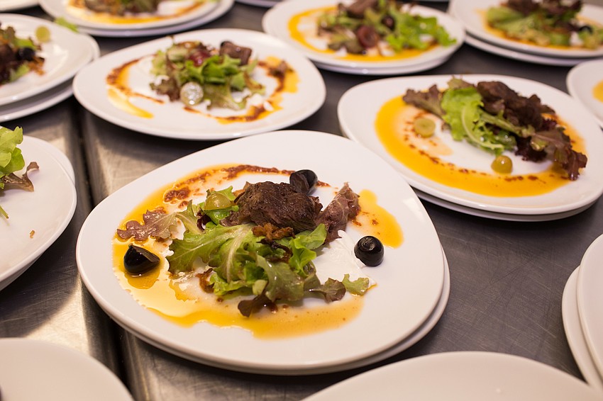 Olive oil and currant pulp vinegar topped off the dish.