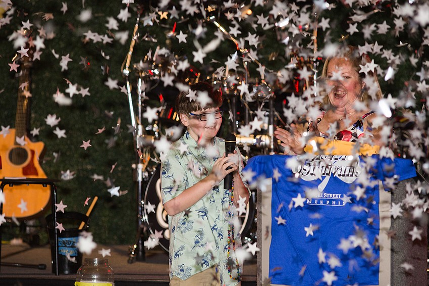 After Tyler finished singing, a confetti cannon was shot in celebration.