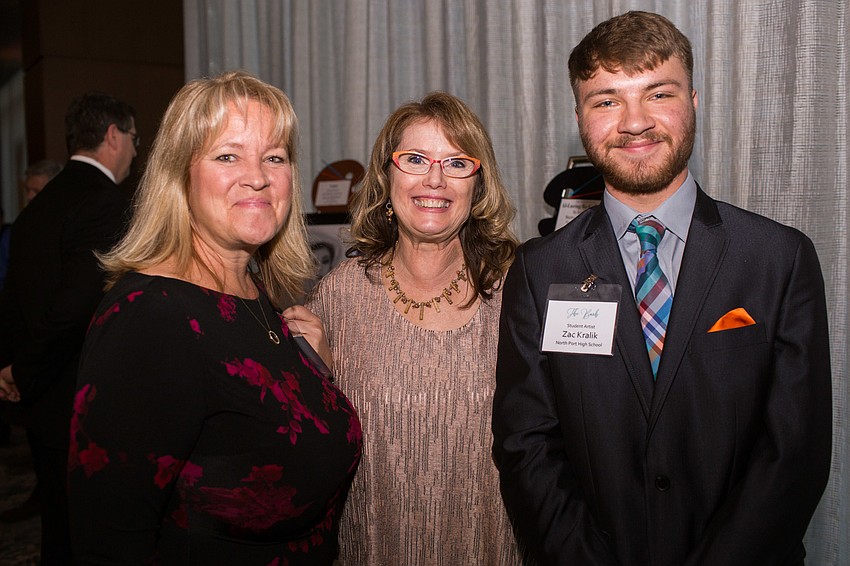 Marilyn Caruso, Kathleen Winder and artist Zac Kralik