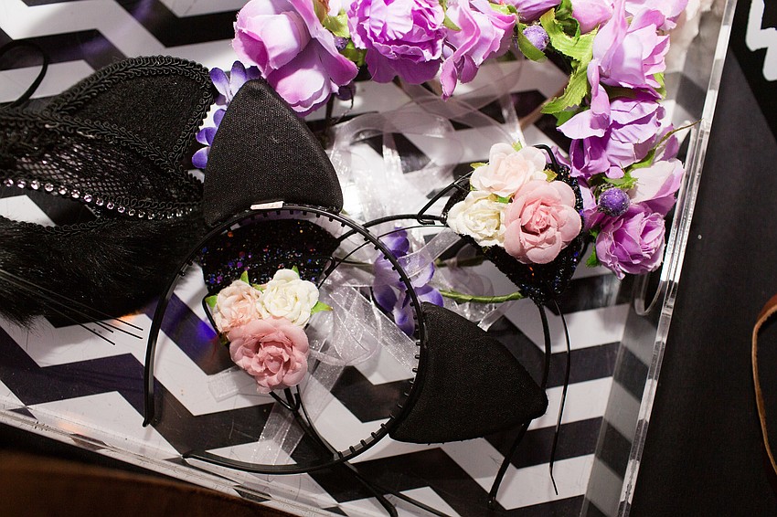 The photobooth had animal prop items, such as these cat ears.