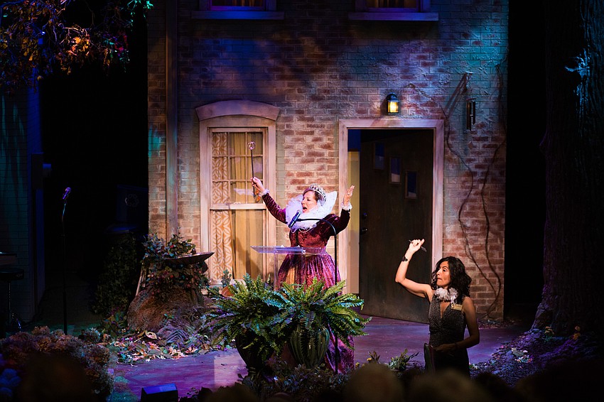 Queen Elizabeth, Chairwoman Marie Kropp, hosts the 