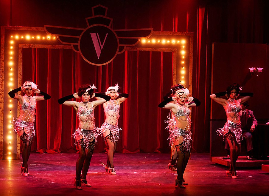 "Bullets Over Broadway" runs through March 11. Photo by Cliff Roles