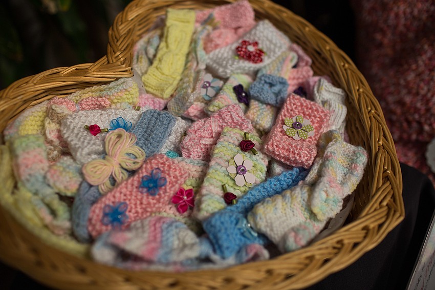Lenore Beesley and Friends handmade these headbands and then donated them to First Step.