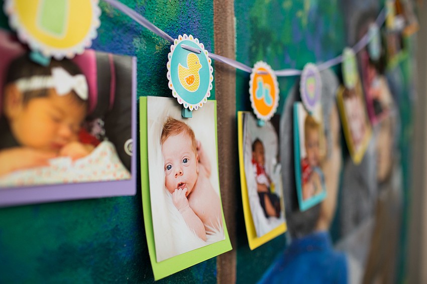 Michael's On East was decorated with baby-themed decor.