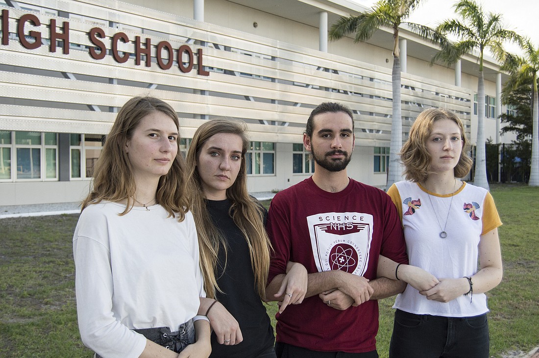 Lis Sundberg, Katy Cartlidge, Anton Kernohan and Emma Bailey are four of the 17 students organizing a walkout at Riverview High School.