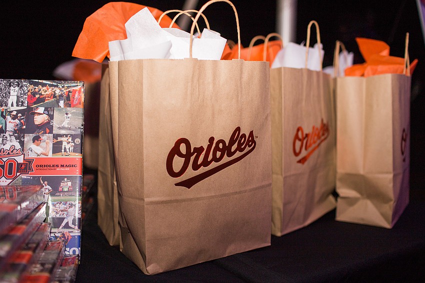 For a $100 donation, donors received a swag bag with a signed limited-edition baseball and other Orioles swag.