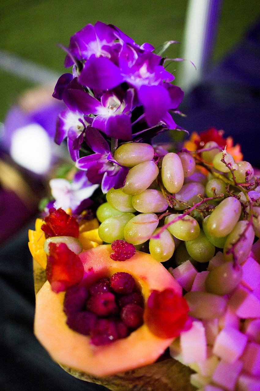 A variety of food options were arranged around the tent.