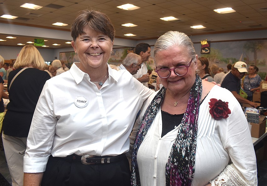 Rummage sale chairwomen Penny Koerner and Ingrid Wisniewski