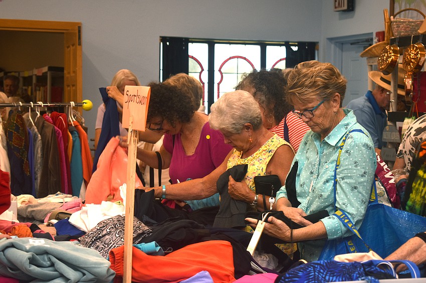 The ladies’ clothing section was busy during the early bird sale on March 2.