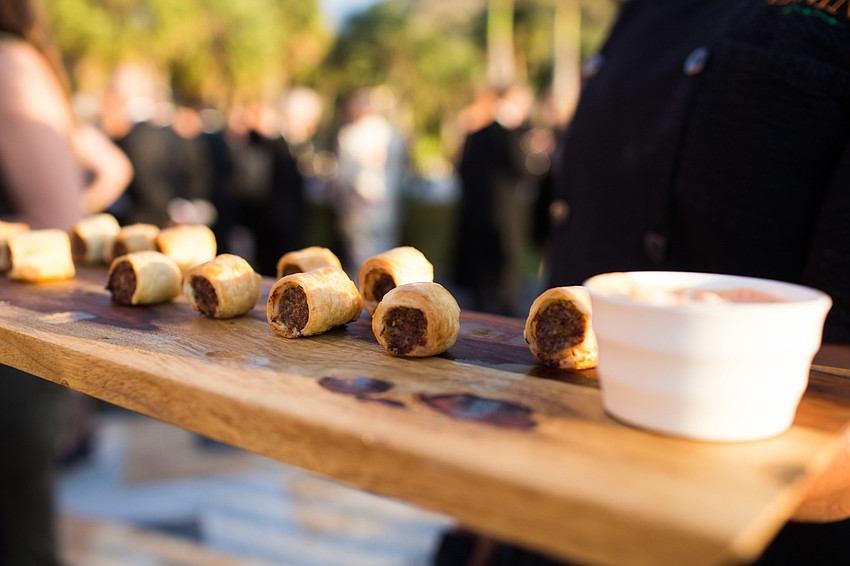 Hors d'oeuvres included parmesan sausage rolls from Innovative Dining.