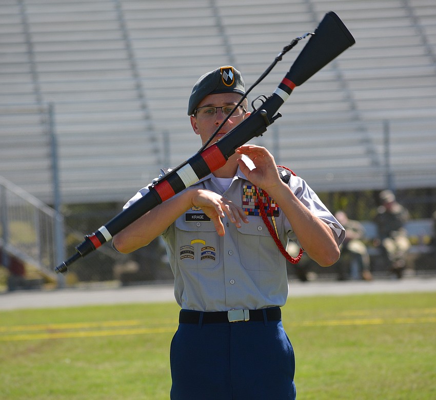Kyle Krage puts his personal spin on it during Squad Exhibition action.