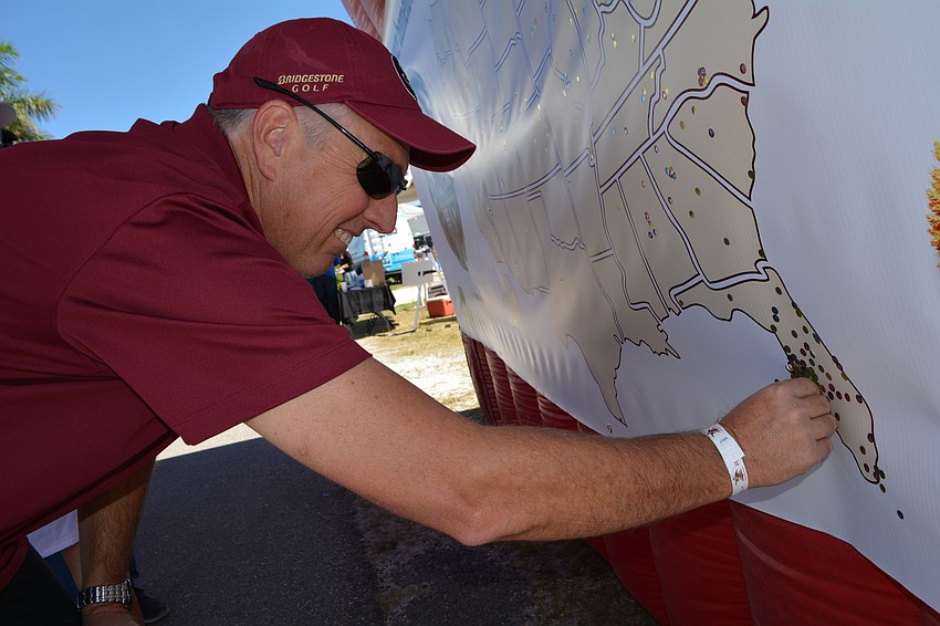 Rick Mullen tries to find a spot for his hometown of Venice.