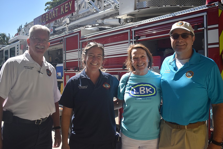 Longboat Key Fire Rescue Deputy Chief Chris Krajic, Dawn Dunkum, Dee Harmer and Longboat Key Town Manager Tom Harmer