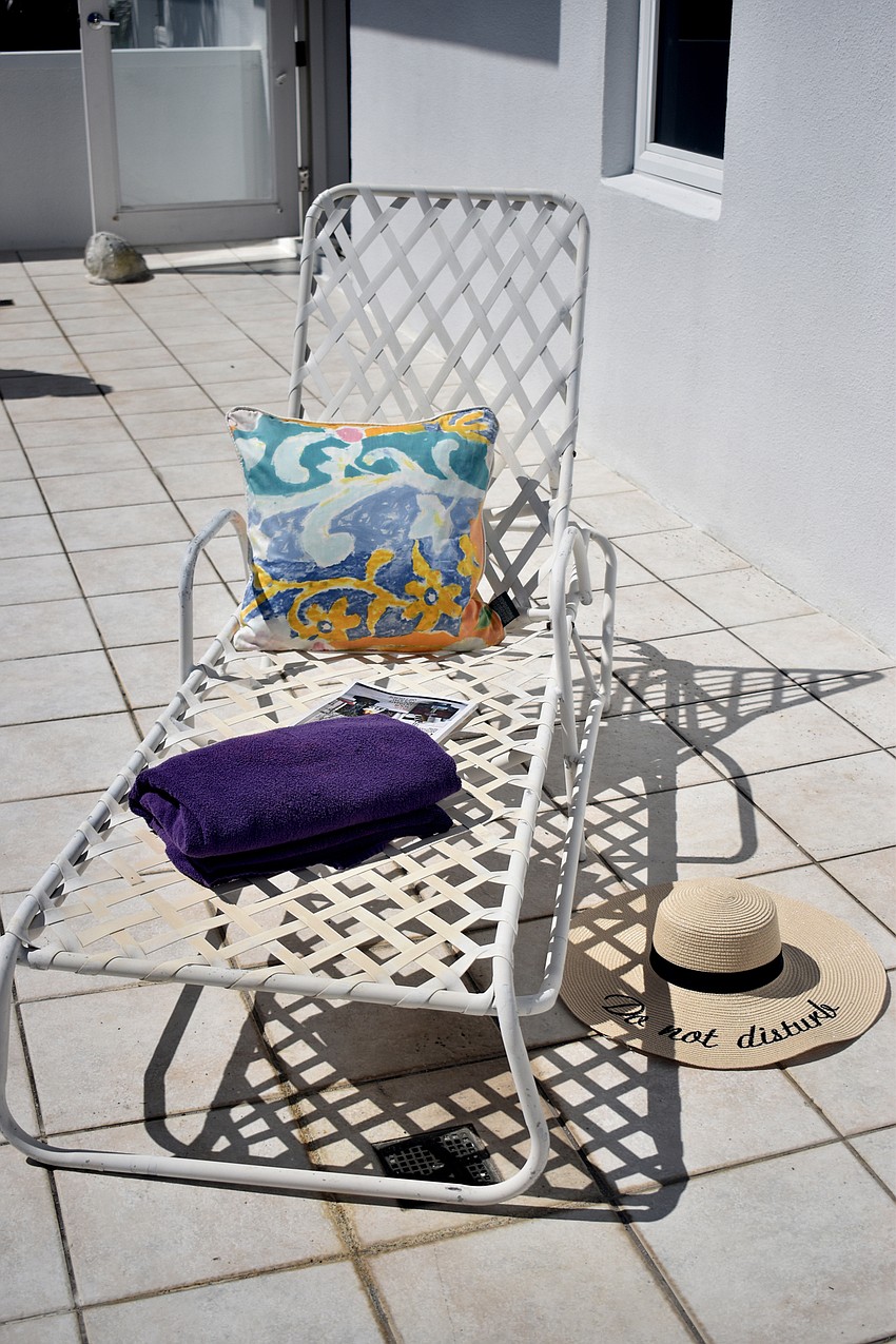 Outdoor furniture completes patios of the Gerich home overlooking Jewfish  Key.
