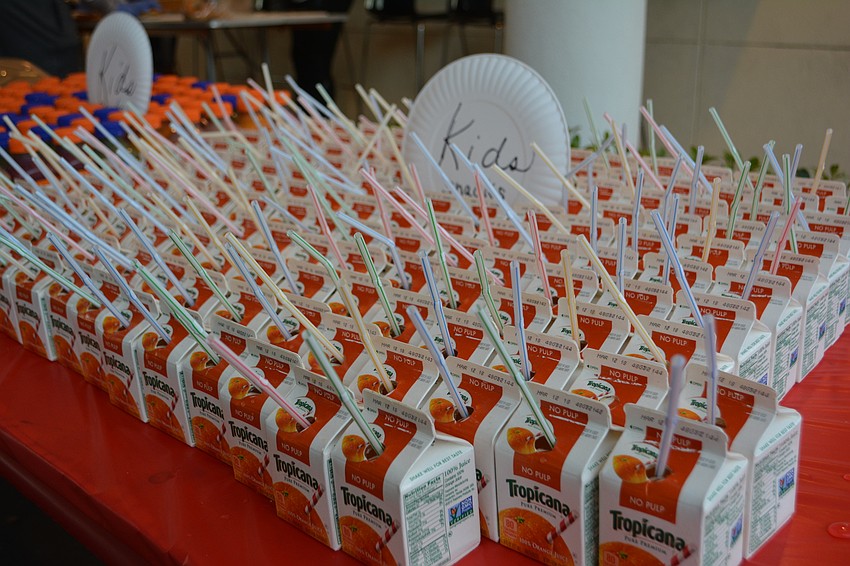 The race staff is prepared for thirsty children.